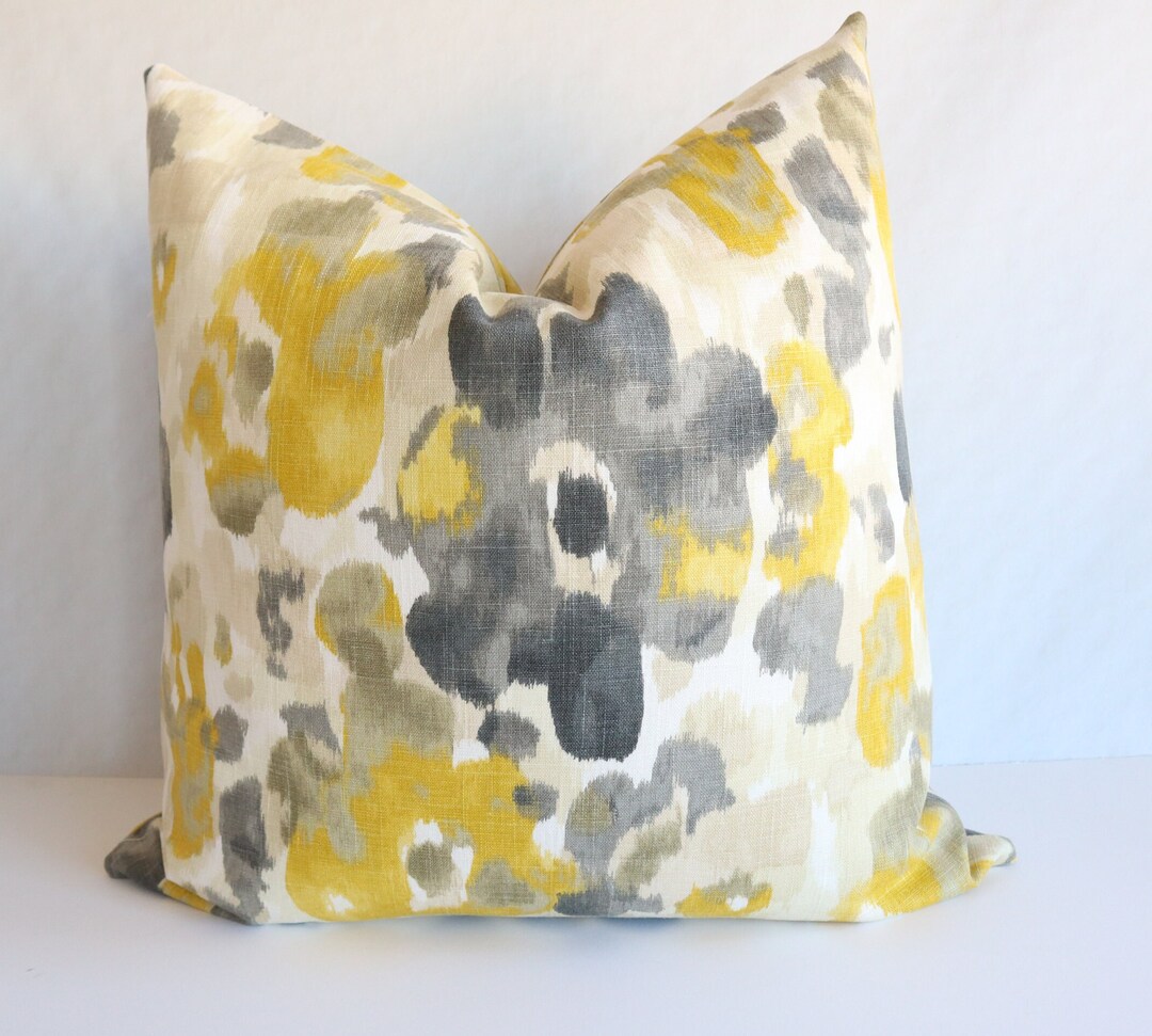 2 Pillow Covers 22x22 ,yellow Pillow Cover ,gray Pillow Cover, Cream