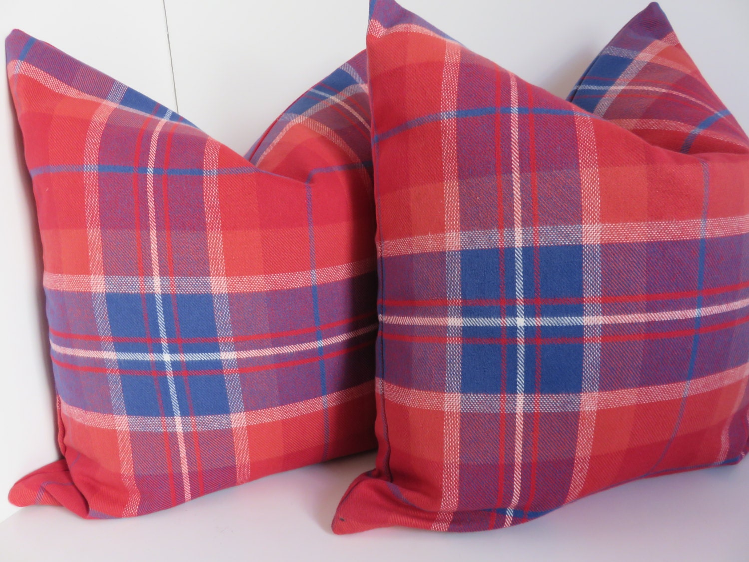 Red Blue Pillow Cover Stripes Pillow Cover Christmas Etsy