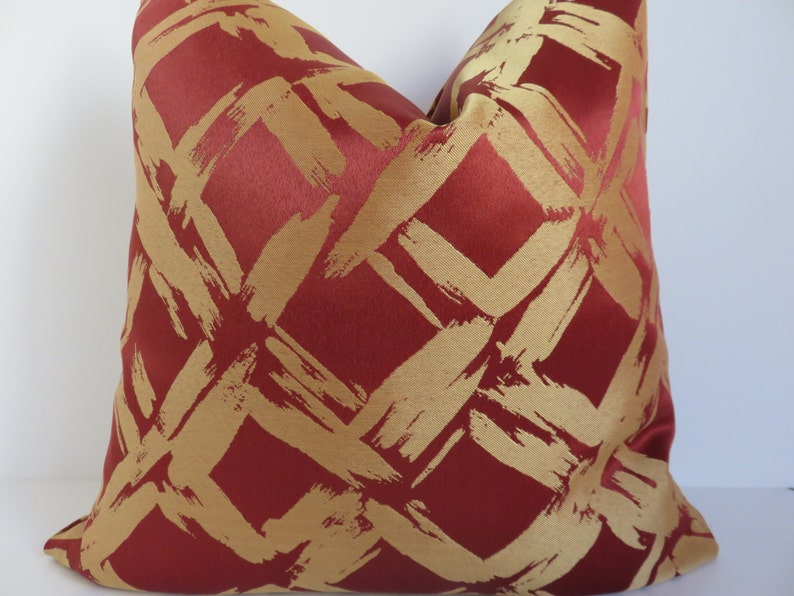 Christmas Pillow Cover 20x20 Pillow Cover Red Gold Pillow Etsy