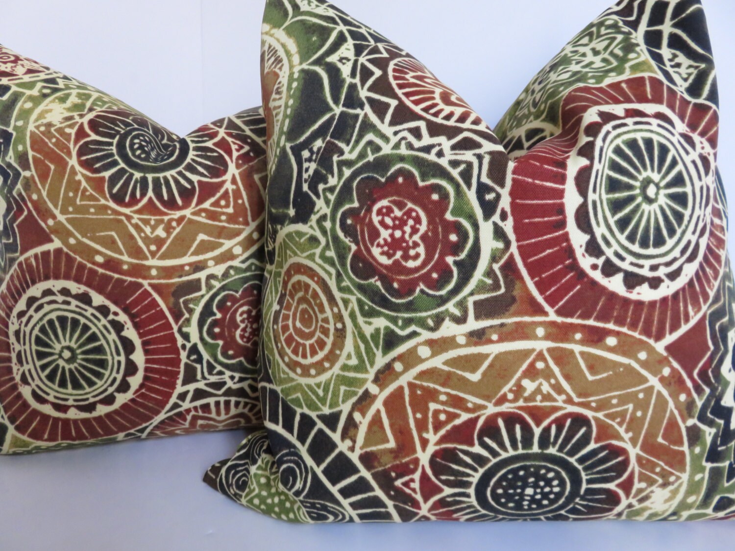 Outdoor pillow cover Green circles pillow Black green Etsy