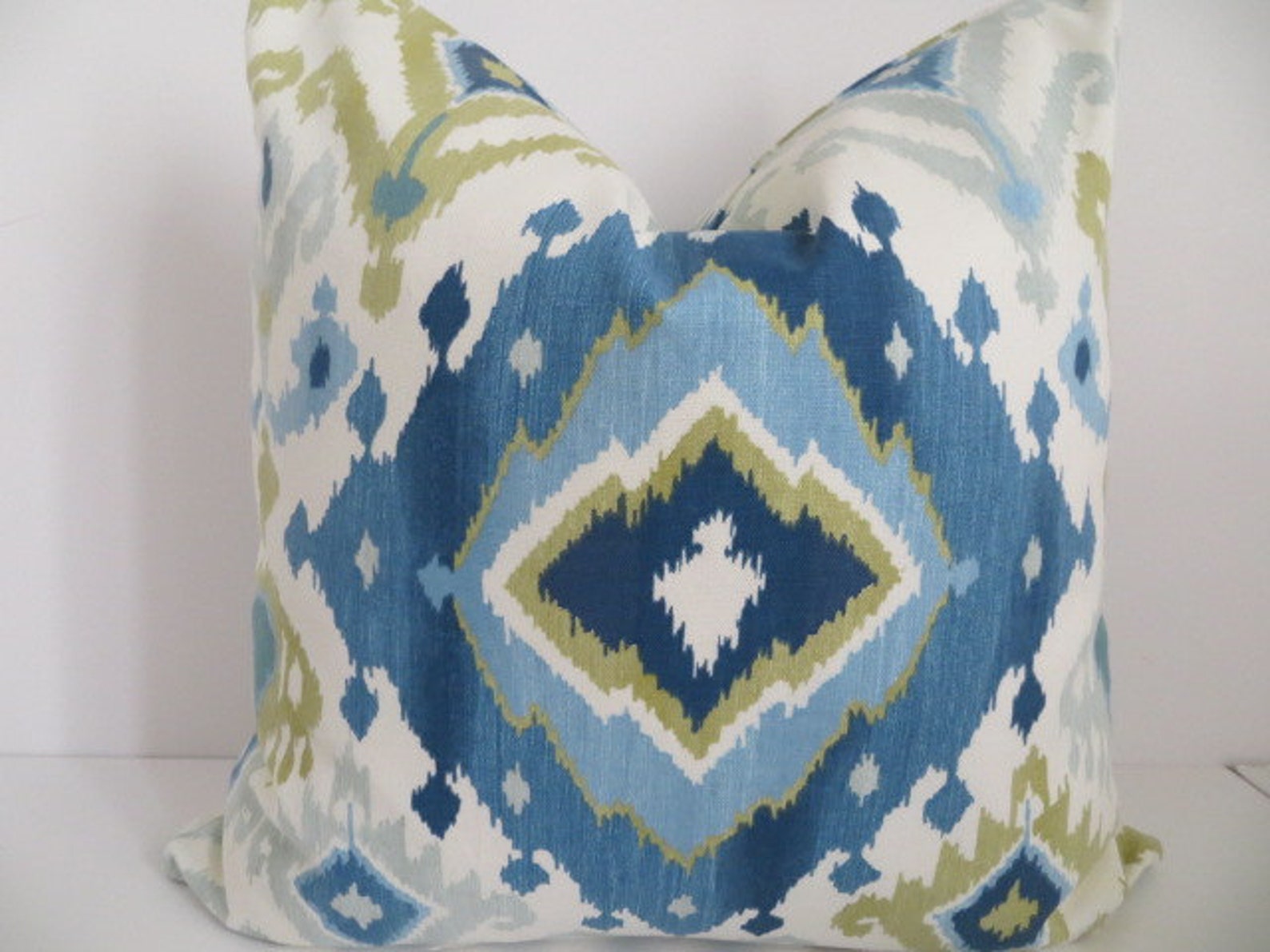 Ikat Blue and Cream Pillow Covers Sky Blue Pillow Cover Cream Etsy