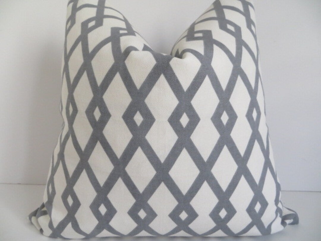 Pillow Covers Ivory Gray Pillow Cover Geometric Pillow Etsy