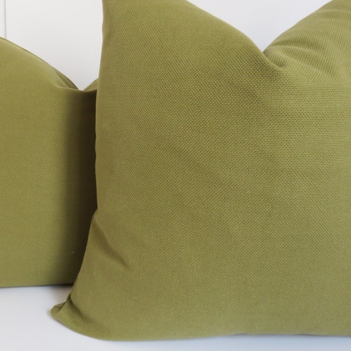Olive Green Throw Pillow Covers Luxury Doublesided Velvet Etsy