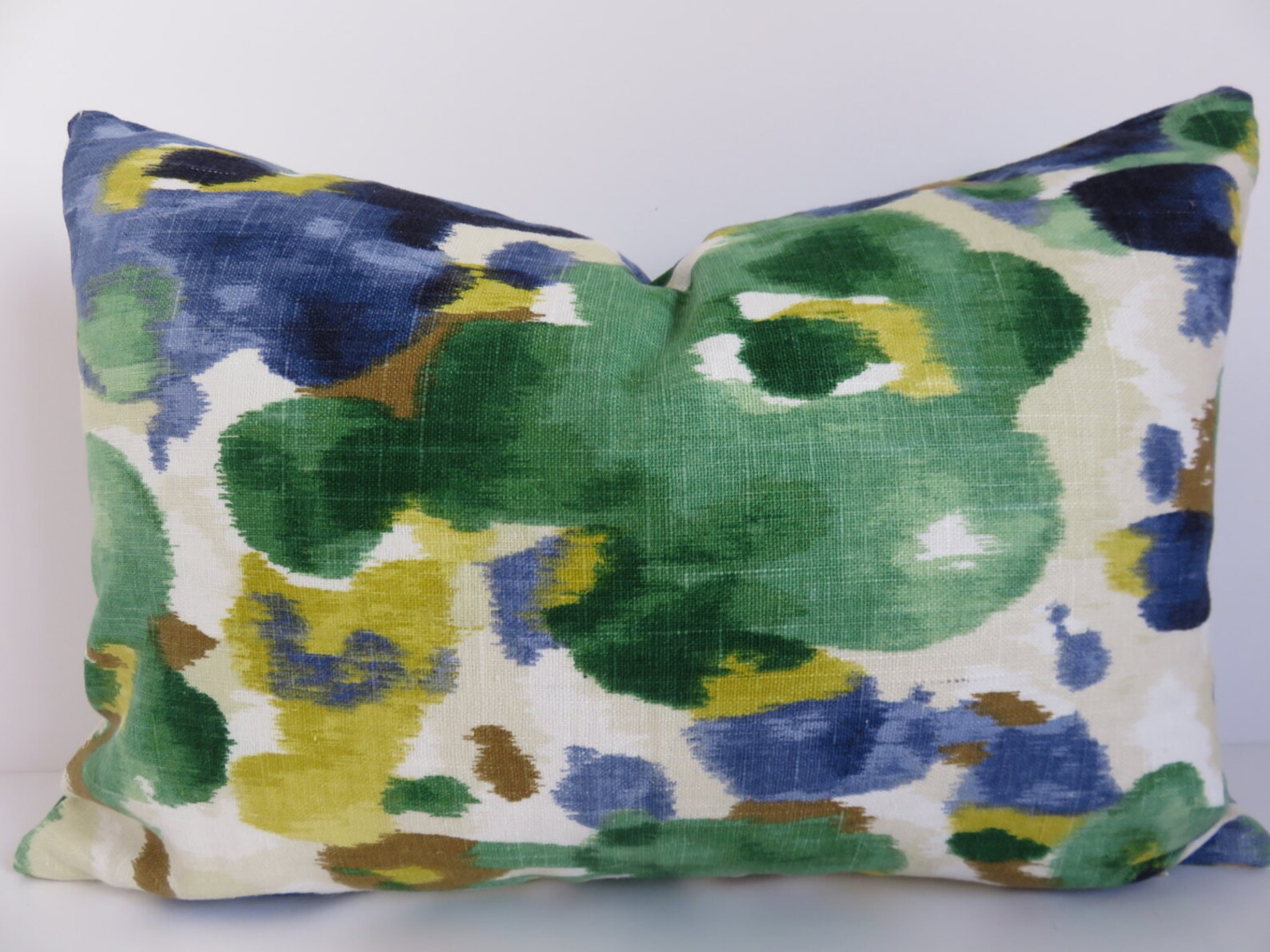 12x18 Ikat pillow Cover Green Yellow Pillow Pillow Cover Etsy