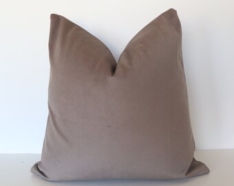 Triple Brushed Backed Canvas Pillow Cover, Taupe Pillow Cover