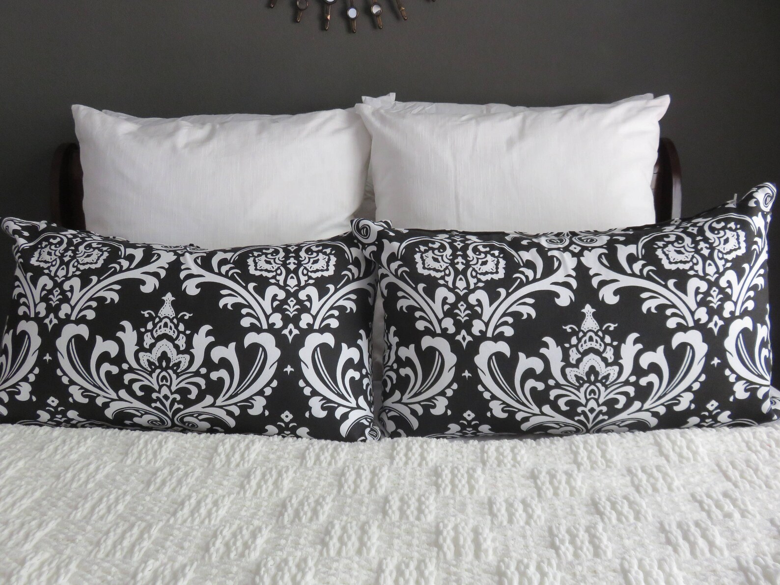 SALE Black White Pillow Cover 16x26 Black Pillow Cover Etsy