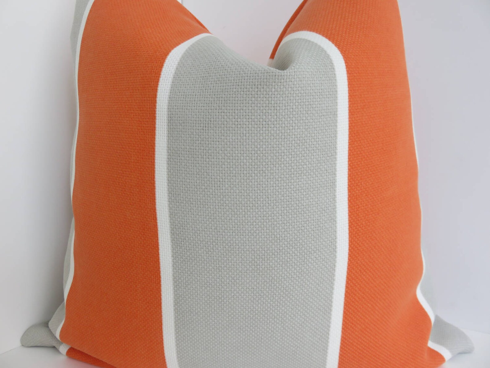 Outdoor/indoor Pillow Covers Gray Orange Pillow Covers Etsy
