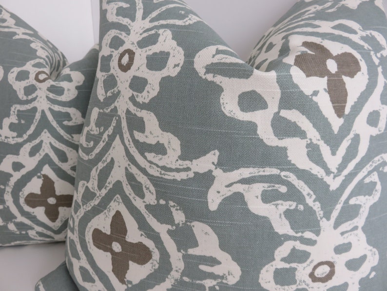 Teal Light Taupe Pillow Covers Aqua Pillow Covers Pillows Etsy