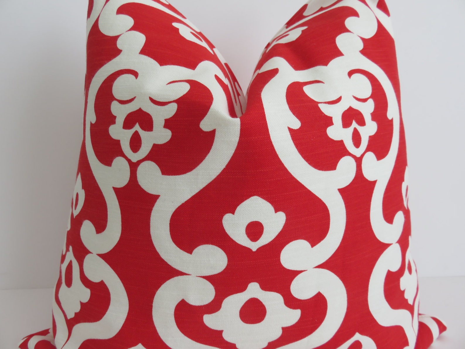 2 Pillow Covers 20x20 Damask Red White Pillow Covers Etsy