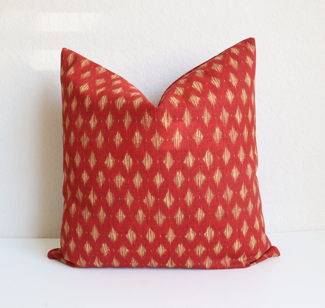Red Pillow Cover Gold Pillow Red Pillow Gold Pillow Etsy