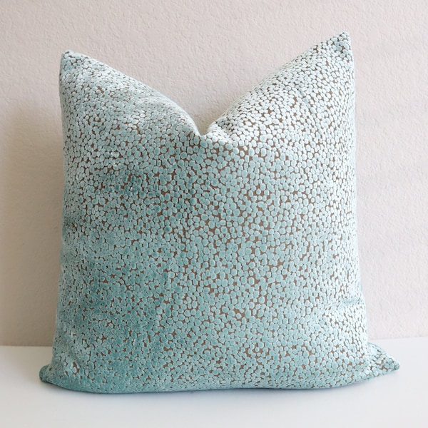 Teal Velvet Cut Pillow Cover, Pillow Cover, Sky Louis Pillow Cover, Velvet Cut Pillow, Aqua Velvet Cut Pillow, Aqua Velvet 18x18 20x20 22x22