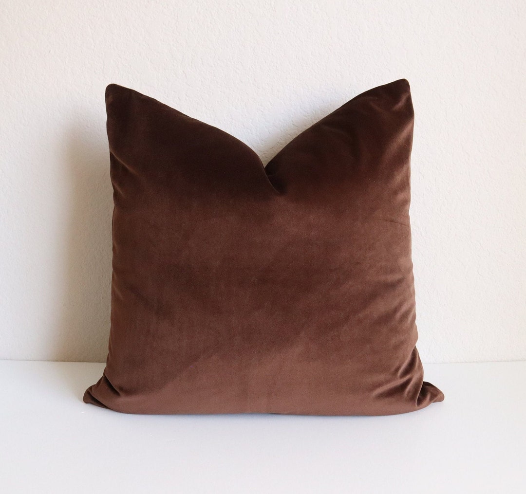 Dark Brown Velvet Pillow Cover, Brown Pillow Velvet Pillow Cover, Dark