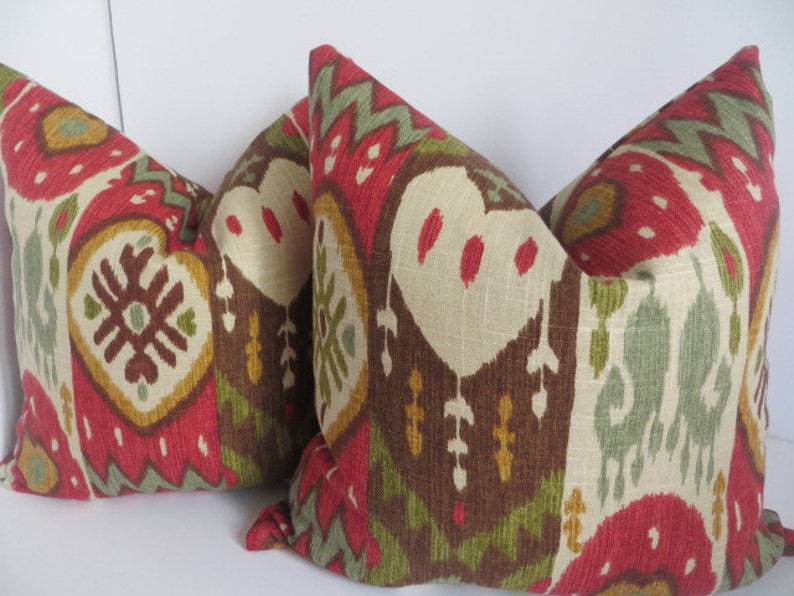 24x24 Ikat Red Pillow Covers ikat Decorative Pillow Ikat Etsy