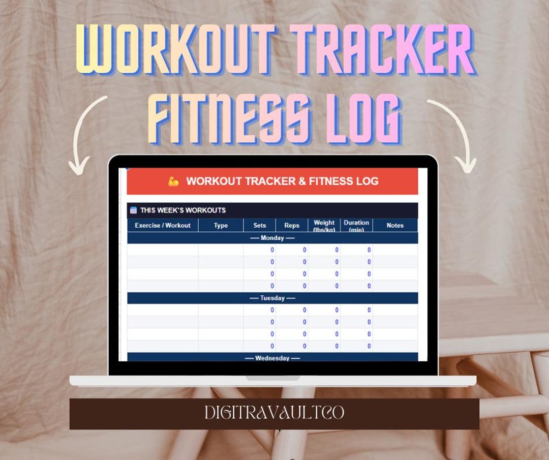 Workout Tracker Spreadsheet | Fitness Log Google Sheets | Exercise ...
