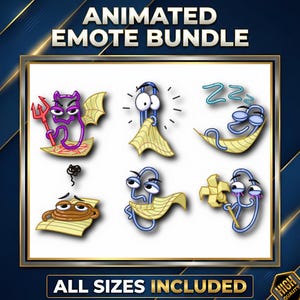 25 animierte Clippy-Emotes aus Word | Retro-Büroassistent für Twitch, Kick und Discord | Büroklammer-Sticker und Twitch-Emotes