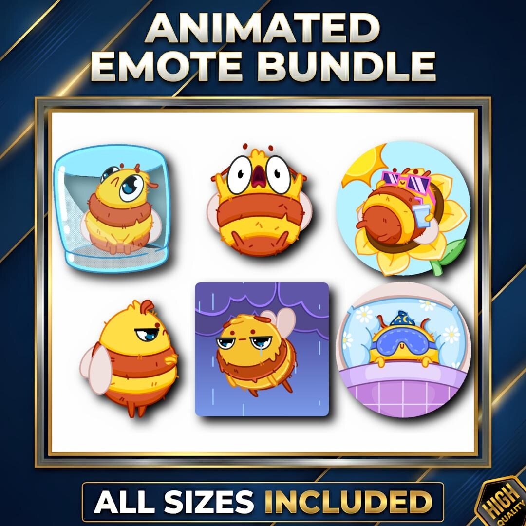 Pack 23 Animated Bumblebee Emotes | Cute Bee Gifs for Twitch & Kick ...