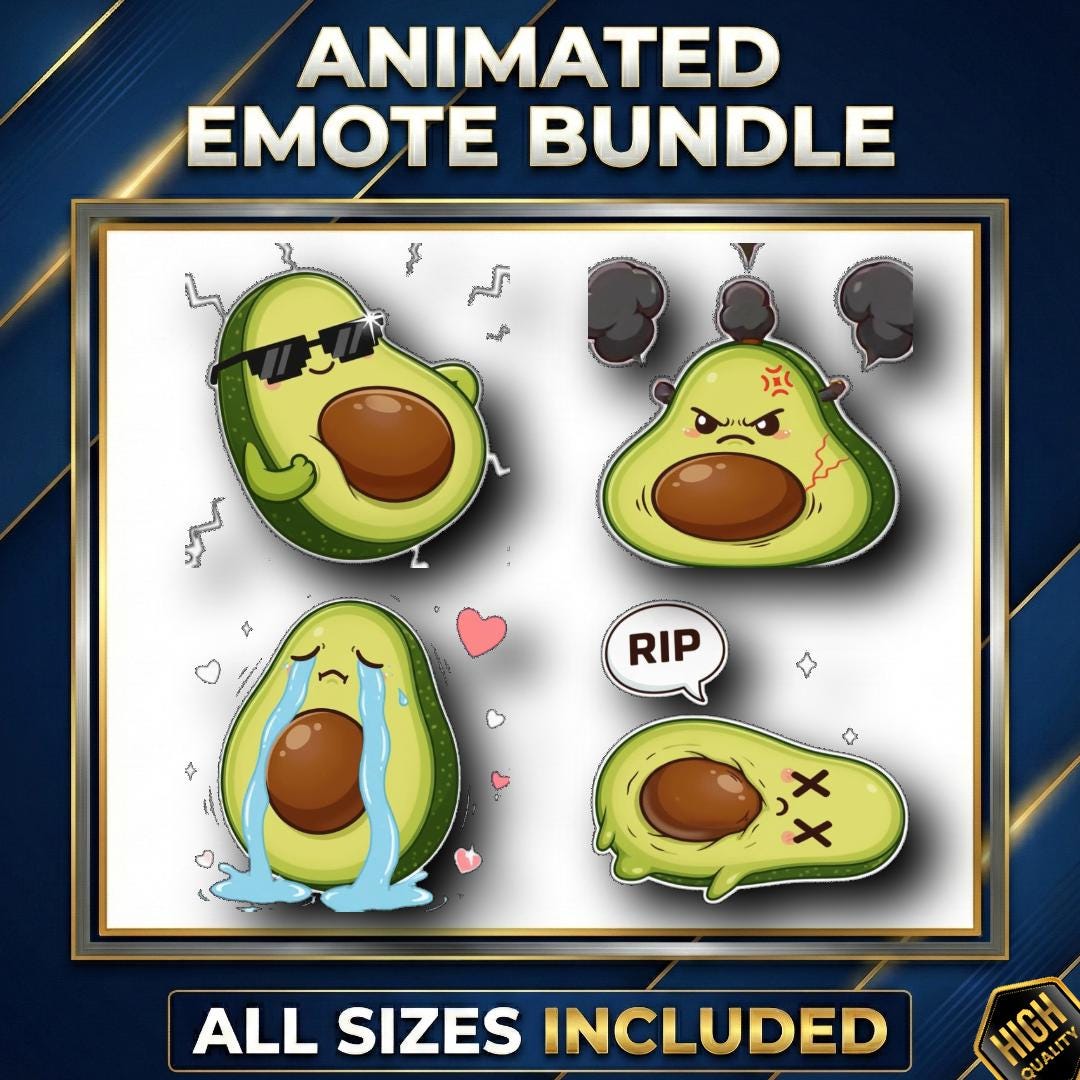 Megapack 23 Animated and Static Avocado Emotes | Avocado Twitch Emotes ...