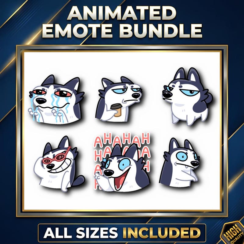 Blue Dog Twitch Emote - Etsy