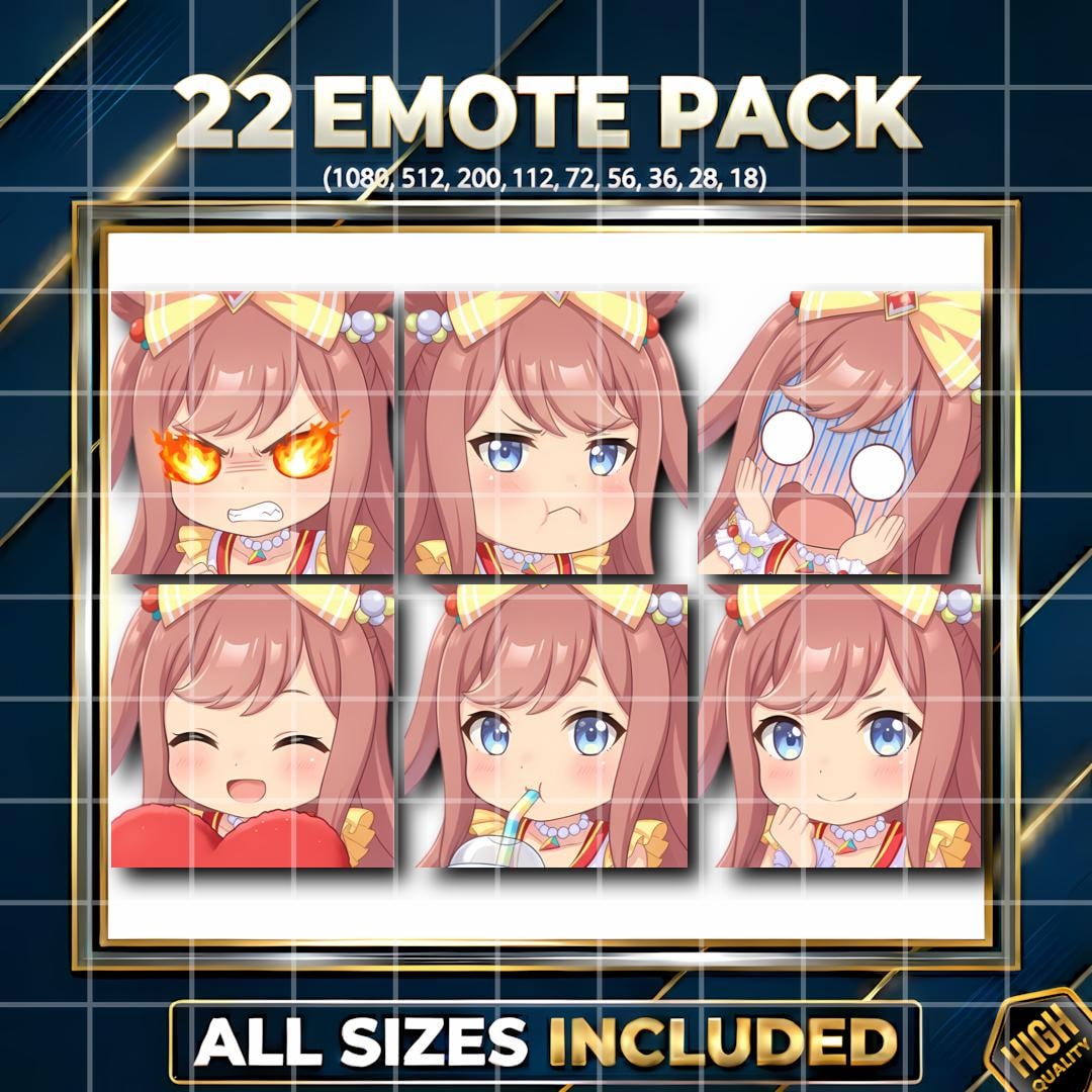 22 Emotes by Agnes Digital, Umamusume Anime Chibi Stickers for Twitch ...