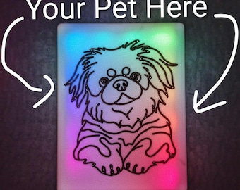 Custom Stylized Pet Lamp | Custom image, shape, LED colors and pattern