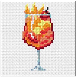 Aperol Spritz Sticknadelvorlage