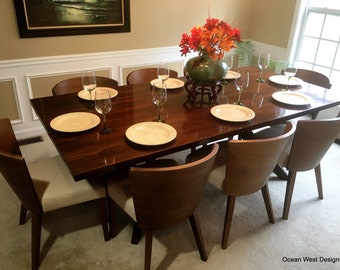 The Laguna Custom Modern Walnut Dining Table