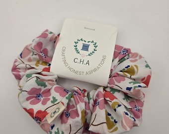 100% Cotton Hair Scrunchie with Floral Prints