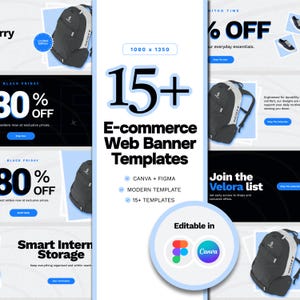Modern Ecommerce Website Banner Templates (Canva & Figma)