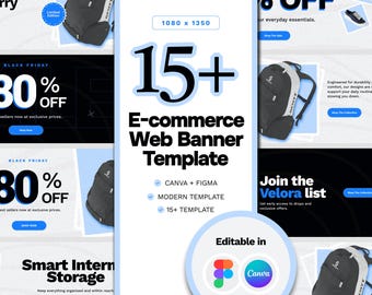 Modern Ecommerce Website Banner Templates (Canva & Figma)