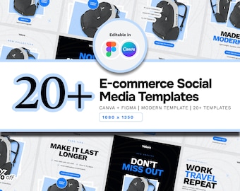 20+ moderna mallar för e-handels-sociala medier (Canva och Figma)
