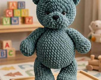 Modèle d'ours en peluche au crochet pour débutant | Peluche amigurumi PDF (Téléchargement numérique)