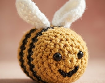 Haakpatroon voor een bij, amigurumi honingbij PDF, pluche hommelpatroon voor beginners, schattig handgemaakt cadeau, direct te downloaden
