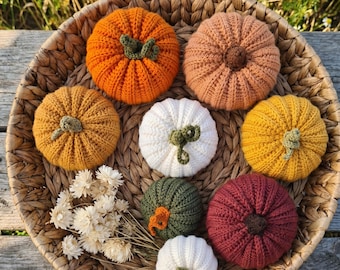 Gehaakt pompoenpatroon, pdf met amigurumi-pompoen, 3 maten inbegrepen, tutorial herfst/herfst decor, direct downloaden