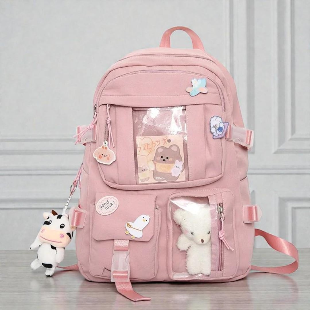 Preppy Pastel Pink Backpack High School Student Laptop Bag Etsy preppy-pastel-pink-backpack-high-school-student-laptop-bag-etsy