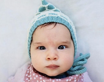 CAMILLA PDF English Only Knitting Pattern to Knit Your Own Hat at Home - Little Camilla Pixie Hat NB up to 5YRS