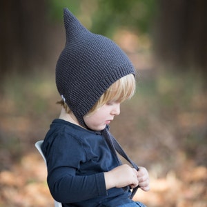 FINLEY PDF English Only Knitting Pattern to Knit Your Own Hat at Home Little Finley Pixie Hat 3M up to 48M image 1