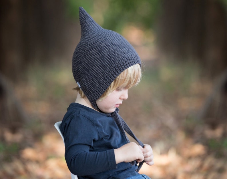 FINLEY PDF English Only Knitting Pattern to Knit Your Own Hat at Home Little Finley Pixie Hat 3M up to 48M image 1