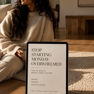 The Sunday Reset Method™ Workbook | Weekly Reset Planner PDF | Self Reflection Journal | Goal Setting & Mindset Workbook