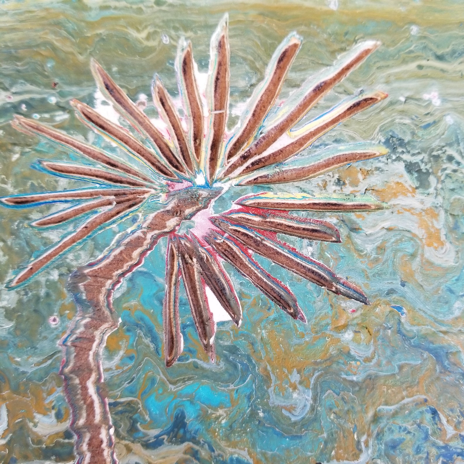 Abstract Joshua Tree Joshua Tree Carved Reclaimed Wood Small 10