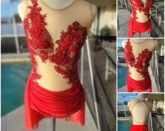 CONTACT BEFORE ORDERING Made to Order Rhinestones Jazz  Lyrical Contemporary Dance Talent Pageant Leotard Costume