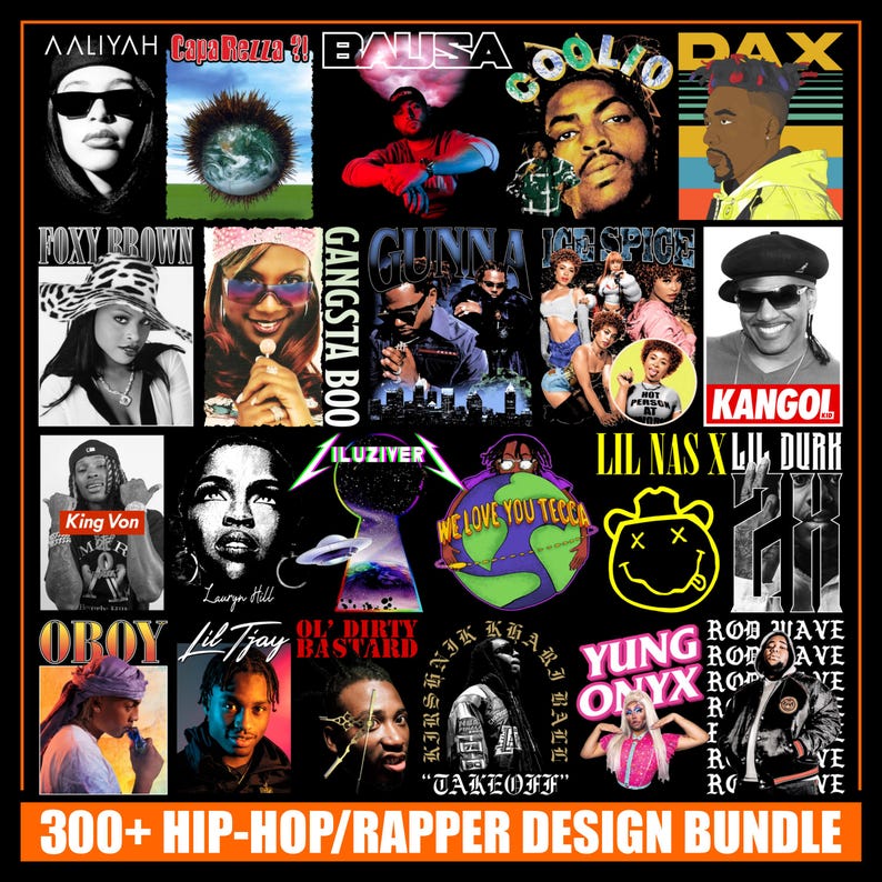 American Rappers Design Hip Hop Rappers Design 300+ Vol.2 Music Artists Bundle Design / Tshirt ...