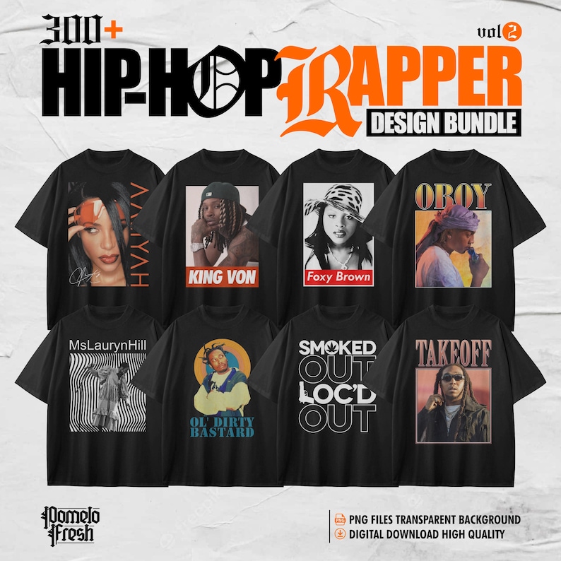 Gift Rapper Design Plain Hip Hop Rappers Design 300+ Vol.2 Music Artists Bundle Design / Tshirt ...