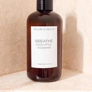 Baño de burbujas de eucalipto y hierbabuena / Baño relajante de aromaterapia para spa (237 ml)