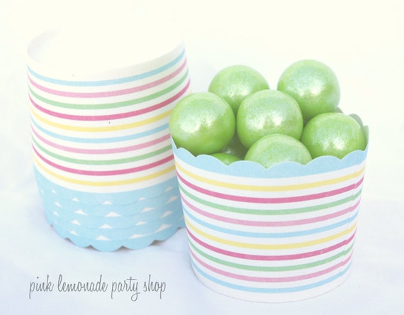 Rainbow STripe--Nut/Candy/Baking Cups--25ct--Parties--cupcakes-gumballs-snacks Il_570xn