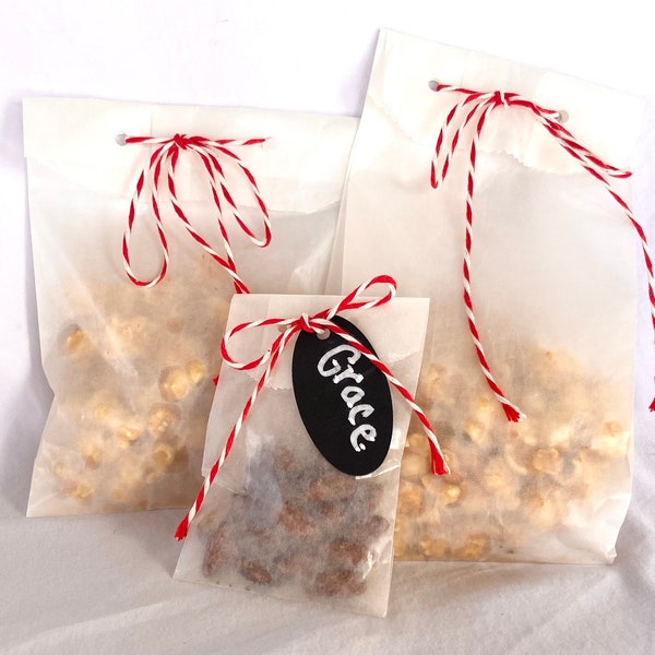 60GLaSSiNe BaGs-combo pack-small, large, and gusseted-wax lined-translucent-bakery bags-Party Favors--Gift Wrapping--Crafts--50ct