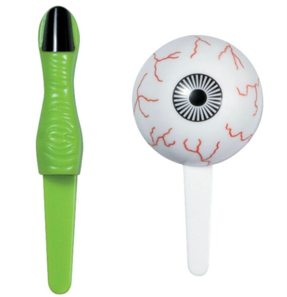 Witch Finger and eyeball cupcake picks- 12 count - Halloween parties Il_570xn