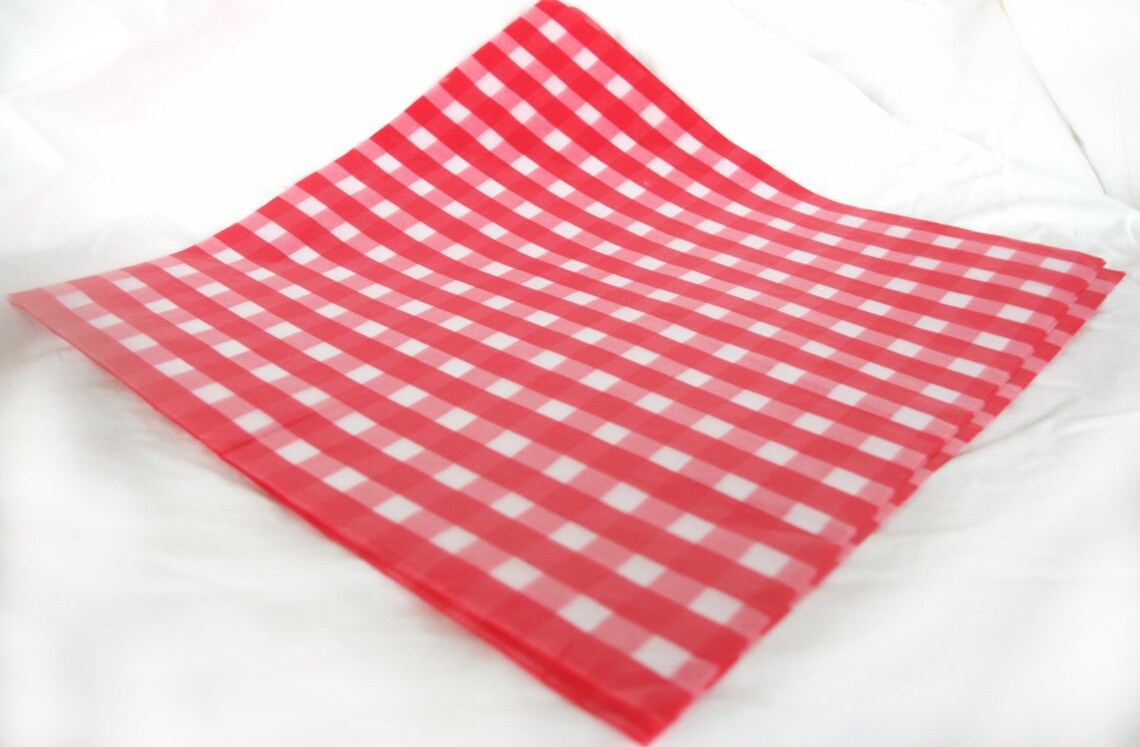 25 Gingham WAX PAPER Sheetspink Lemonade Party Shop Etsy