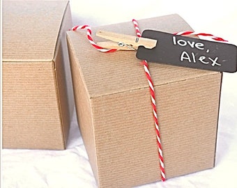 5 Brown Kraft Gift Boxes-4x4x4-DIY Crafts,party favors, weddings, shabby chic wedding, gifts-5ct