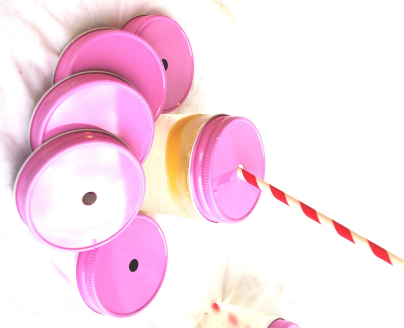 Mason Jar Lids With Straw Hole and Plastic Mason Jars & Etsy