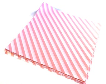 50 Pink Diagonal stripe  WAX PAPER sheets-Pink Lemonade party shop EXCLUSIVE-basket liners-food safe